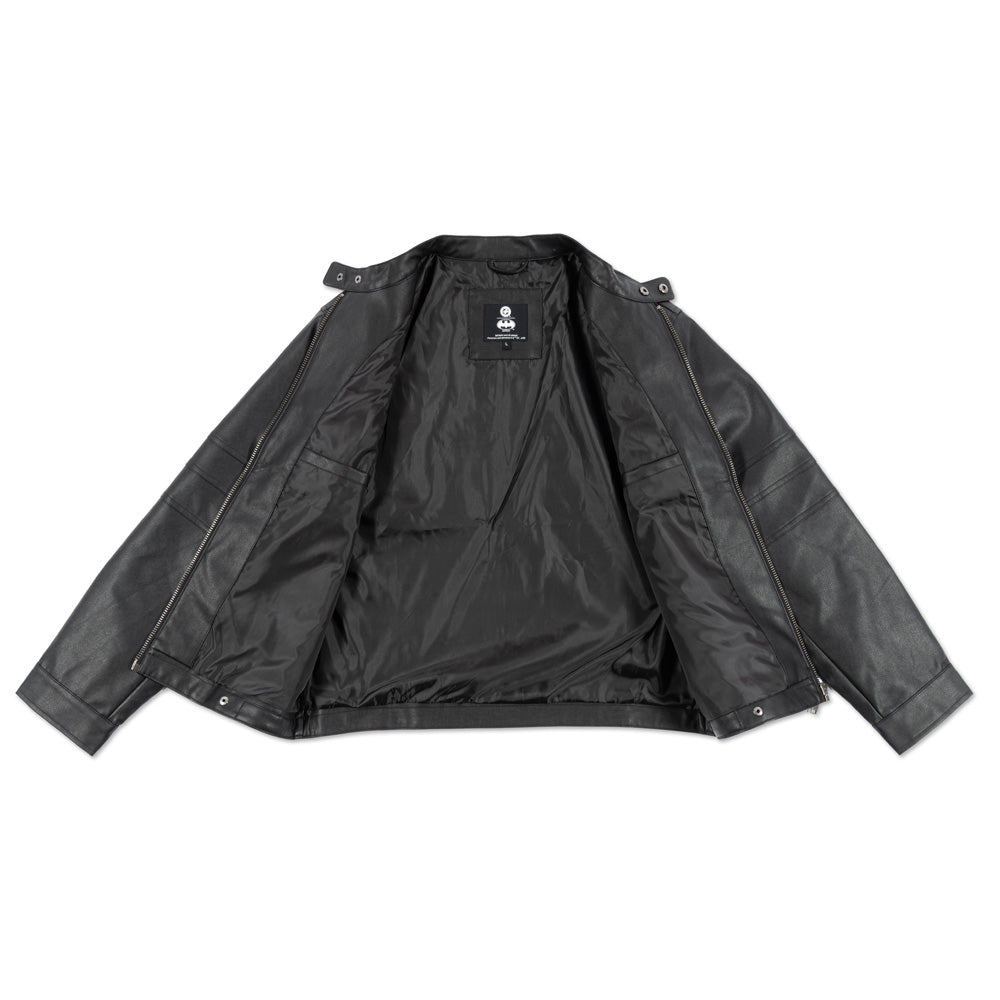 ABSOLUTE BATMAN Embossed Leather Jacket-9