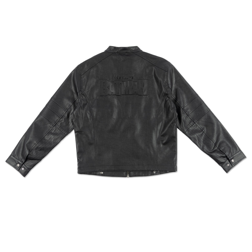 ABSOLUTE BATMAN Embossed Leather Jacket-10