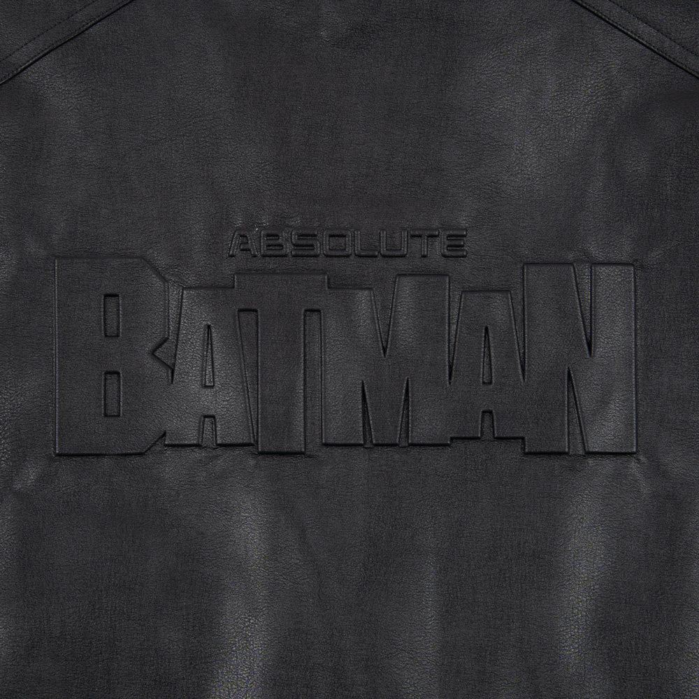 ABSOLUTE BATMAN Embossed Leather Jacket-11