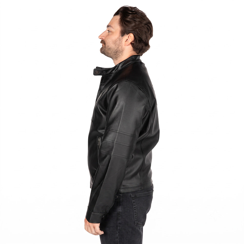 ABSOLUTE BATMAN Embossed Leather Jacket-13