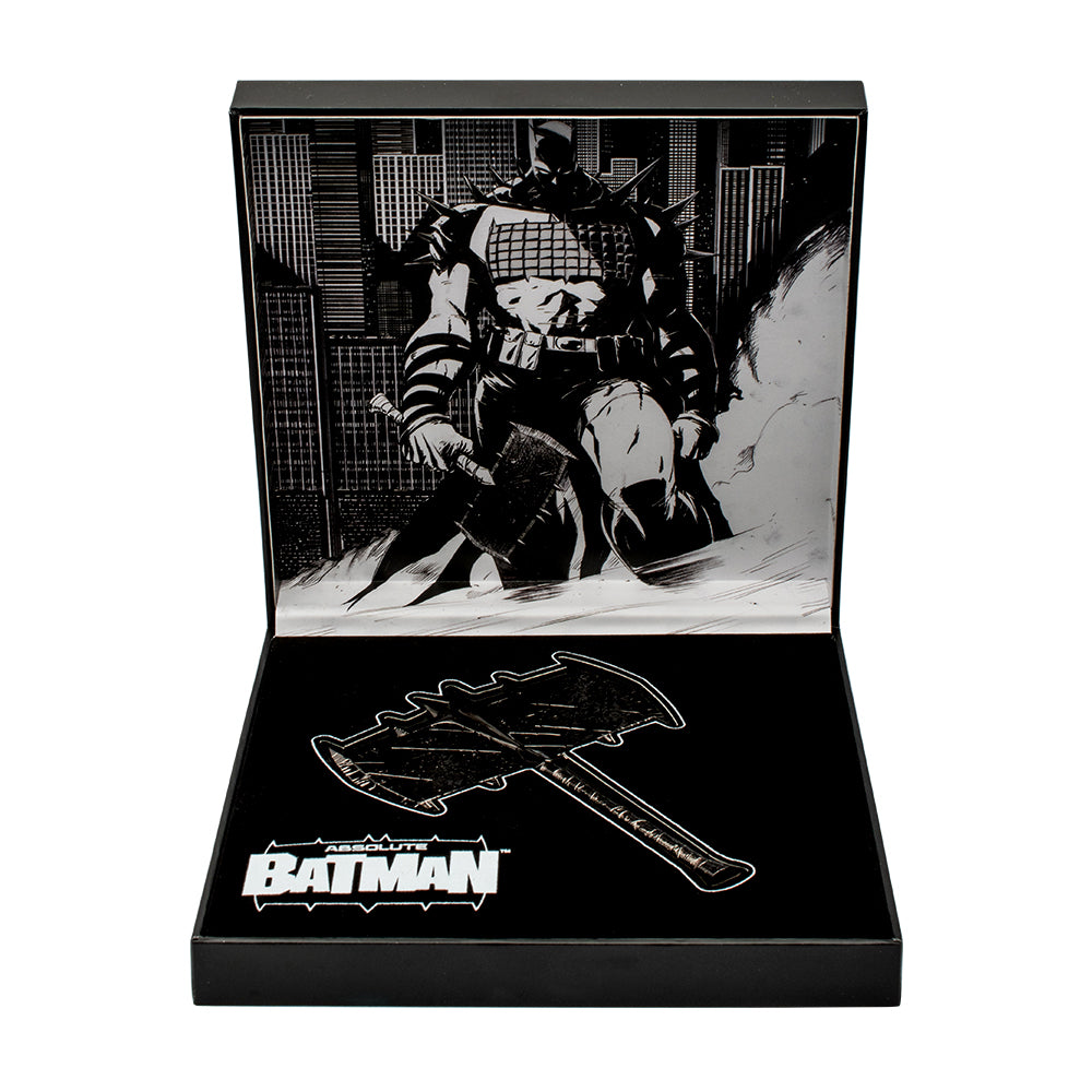 ABSOLUTE BATMAN Battle Axe Lapel Pin Collector’s Box