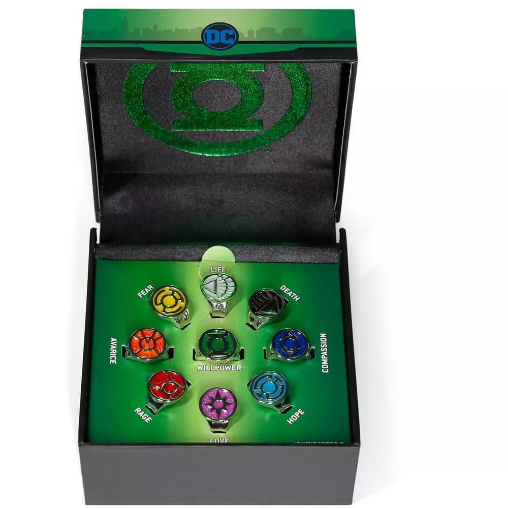 GREEN LANTERN Emotional Spectrum Adjustable 9-Ring Set