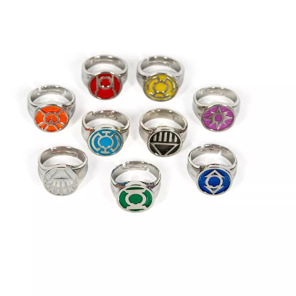 GREEN LANTERN Emotional Spectrum Adjustable 9-Ring Set