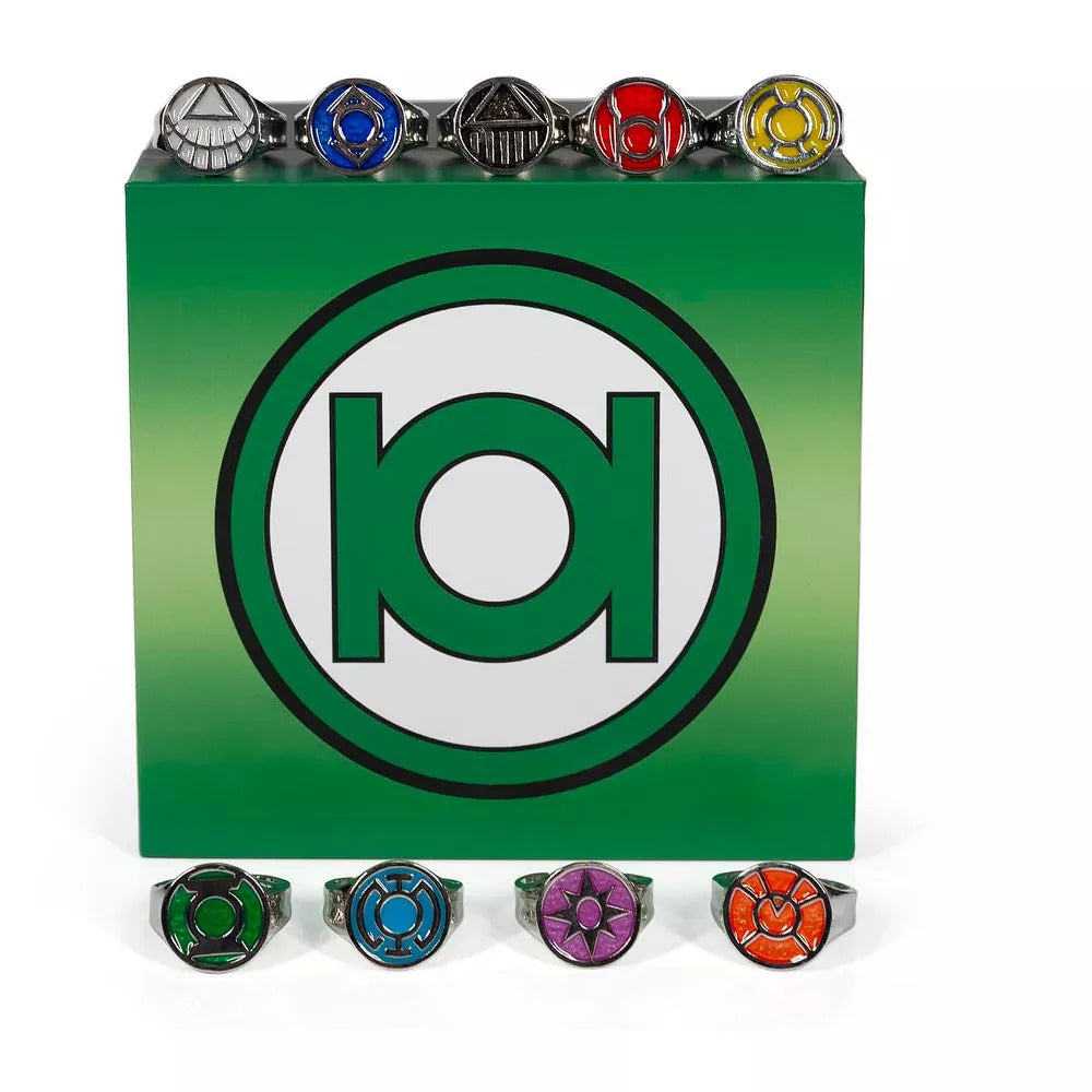 GREEN LANTERN Emotional Spectrum Adjustable 9-Ring Set
