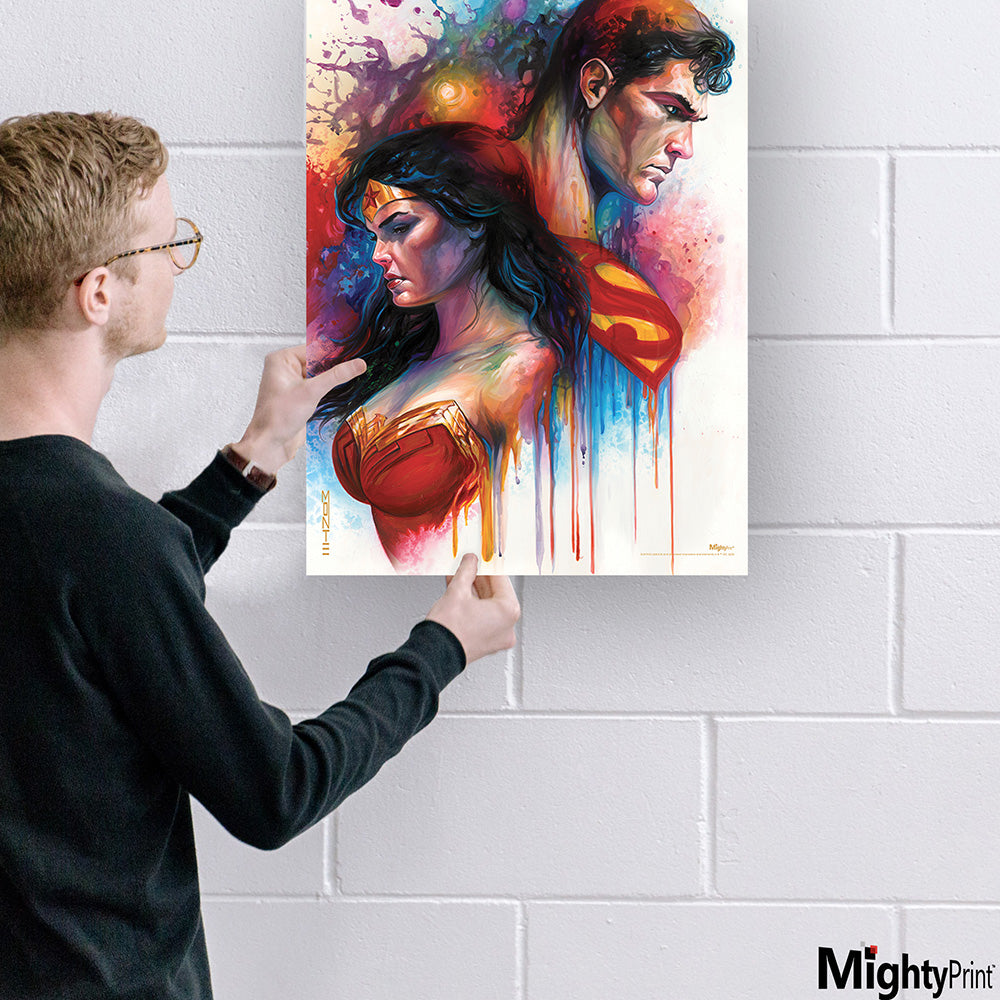 WONDER WOMAN & SUPERMAN The Brave by Monte Moore MightyPrint™ Wall Art