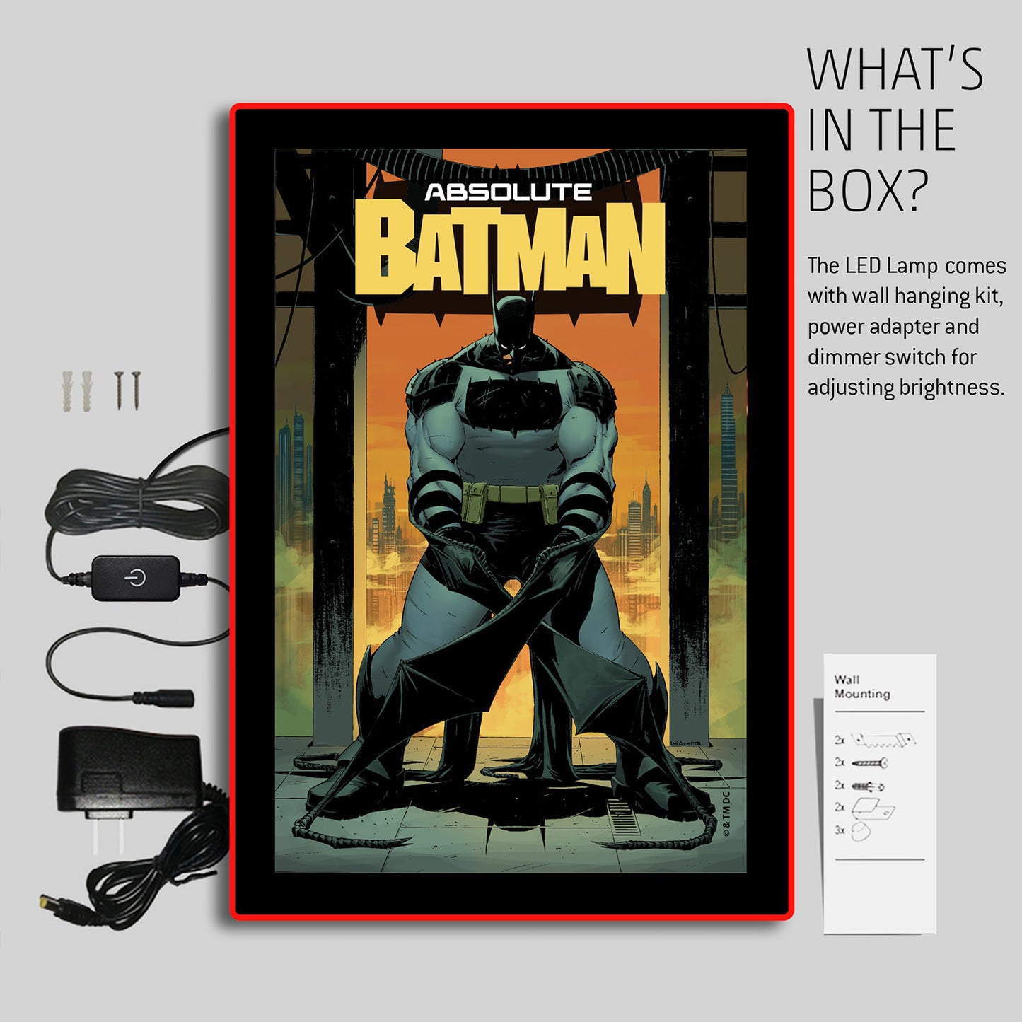 Absolute Batman LED Poster Large Wall Light-6