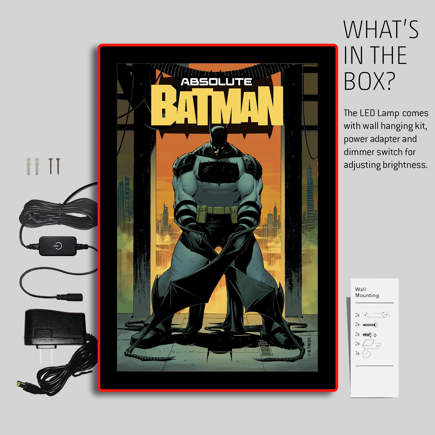 Absolute Batman LED Poster Large Wall Light-6