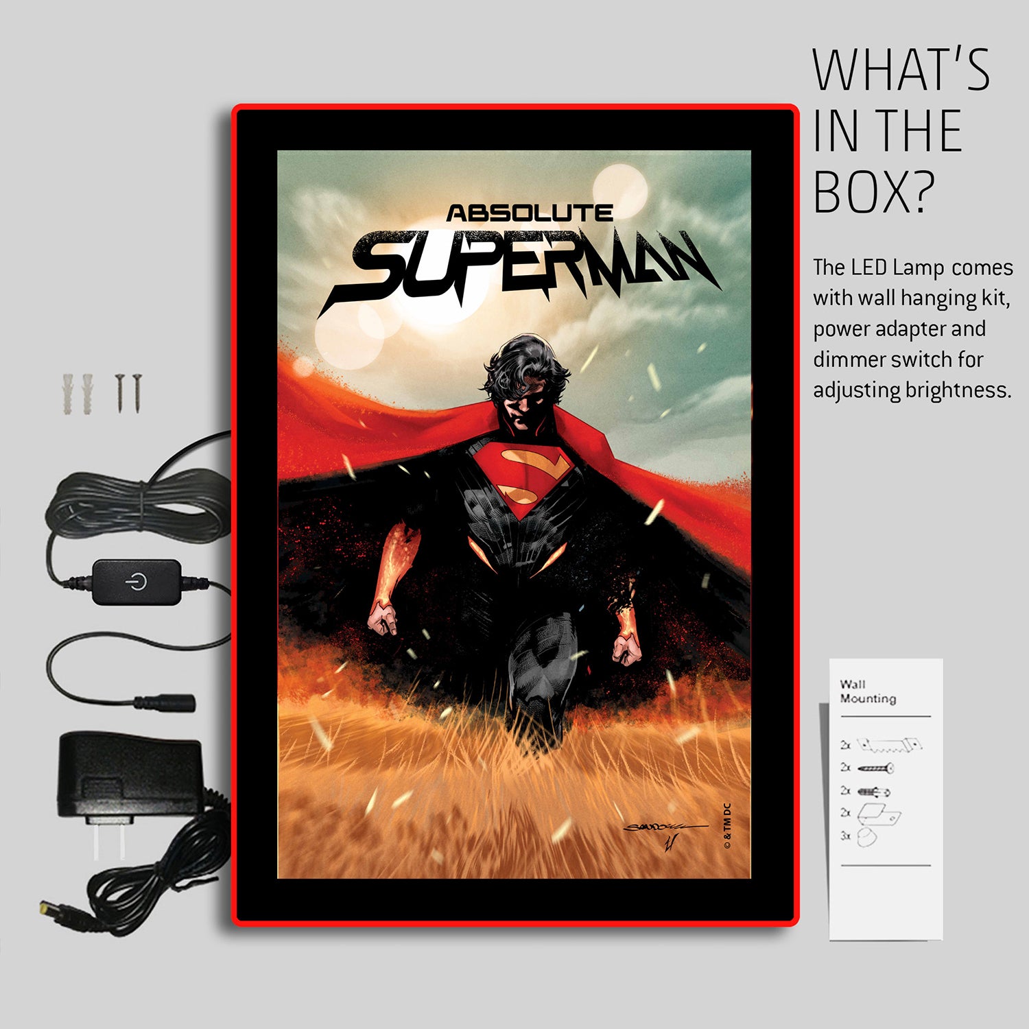 Absolute Superman LED Poster Large Wall Light-6