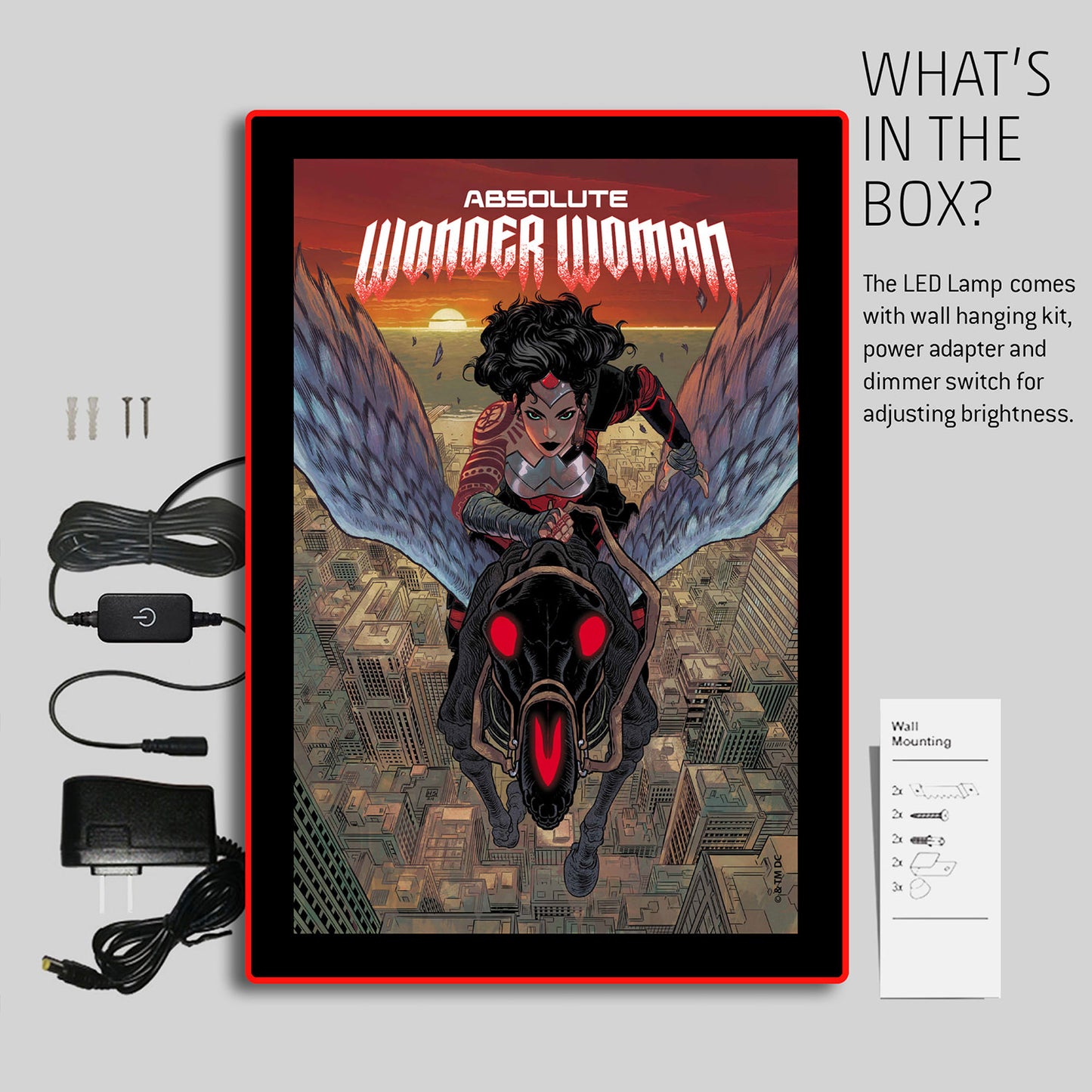 Absolute Wonder Woman Large LED Poster Wall Light-6