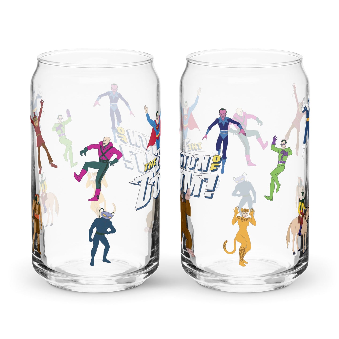 SUPER FRIENDS The Legion of Doom 16 oz. Can-Shaped Glass