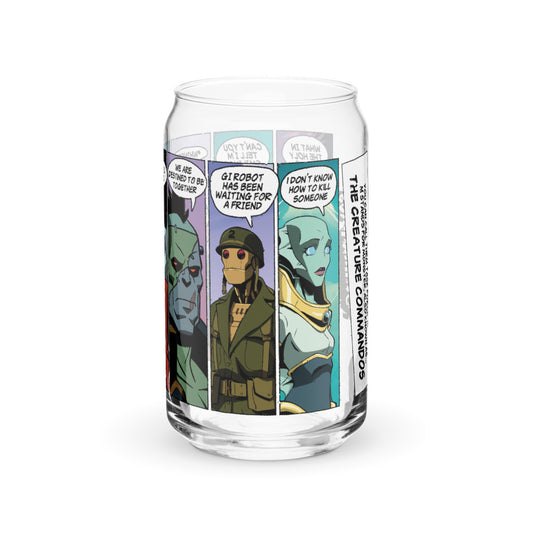 CREATURE COMMANDOS Panels 16 oz. Can-Shaped Glass