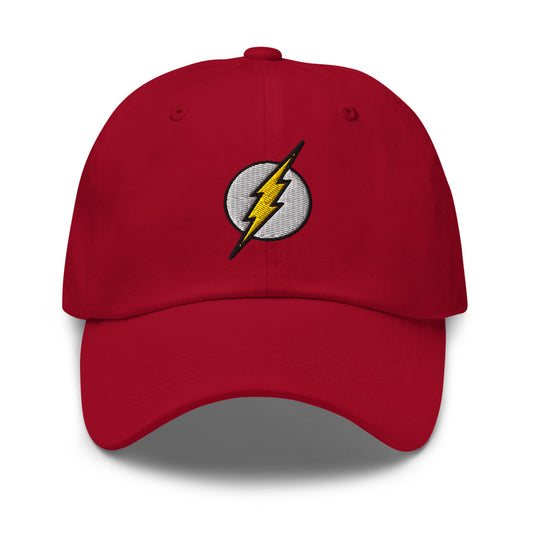 The flash logo embroidered dad hat - cranberry