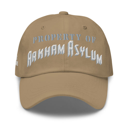 Batman: the animated series property of arkham asylum embroidered dad hat - khaki