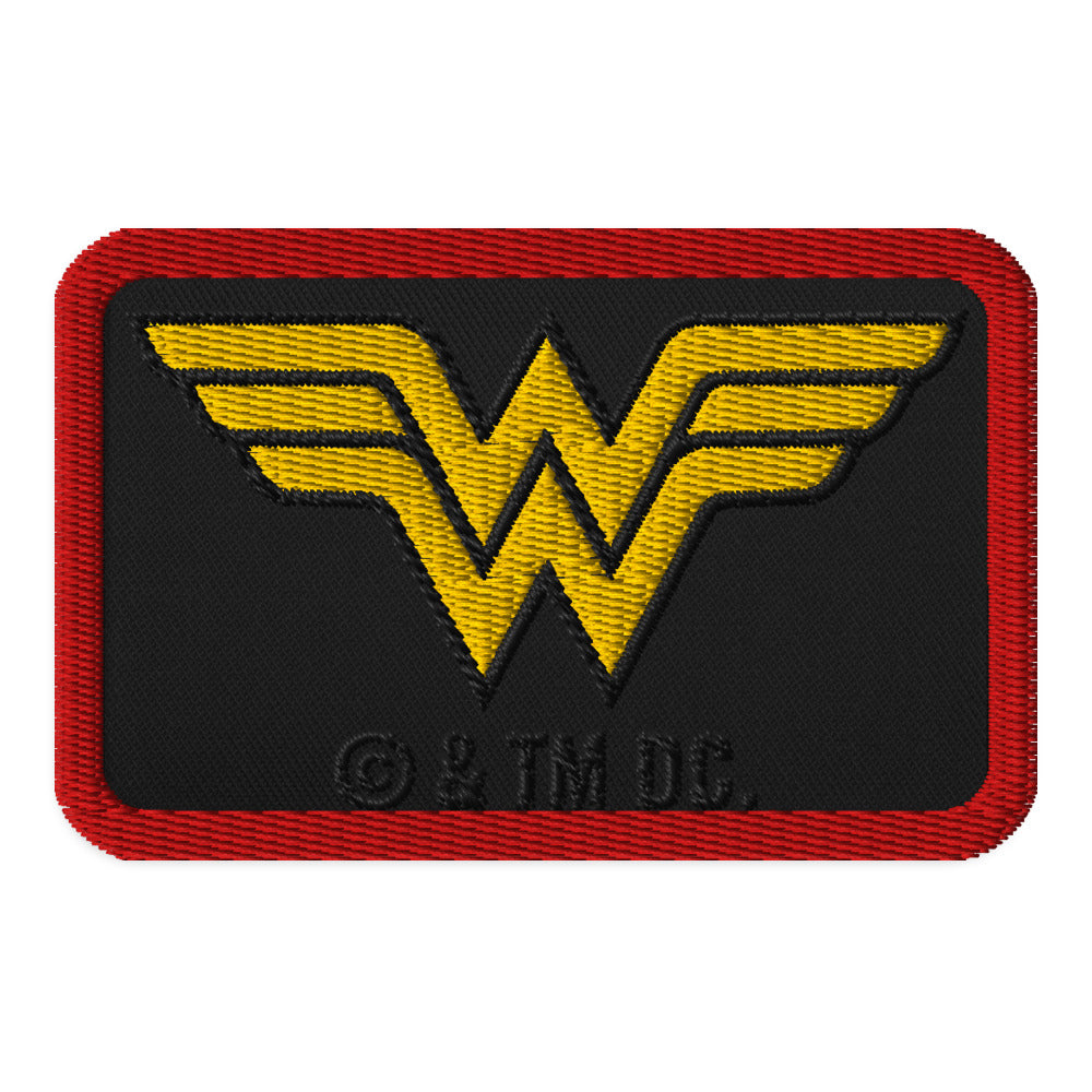 WONDER WOMAN Logo Embroidered Patch Black