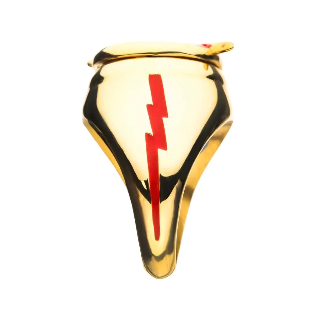 DC Comics Gold Plated Flash Ring with Costume Flip Lid Ring-7