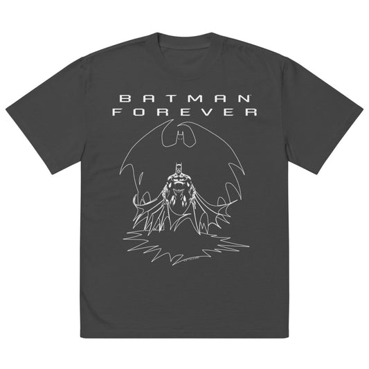 BATMAN FOREVER Walks in Shadow Oversized Faded T-shirt