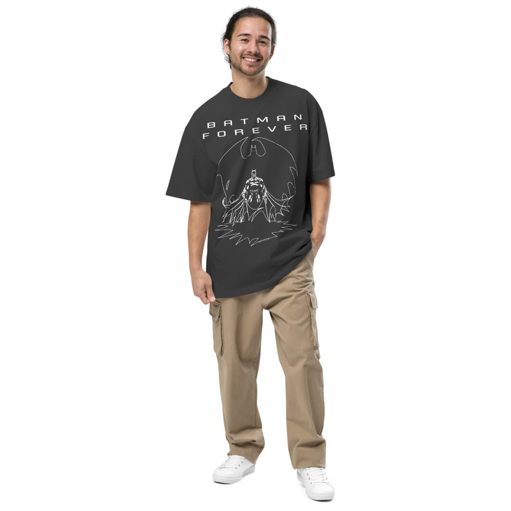 BATMAN FOREVER Walks in Shadow Oversized Faded T-shirt