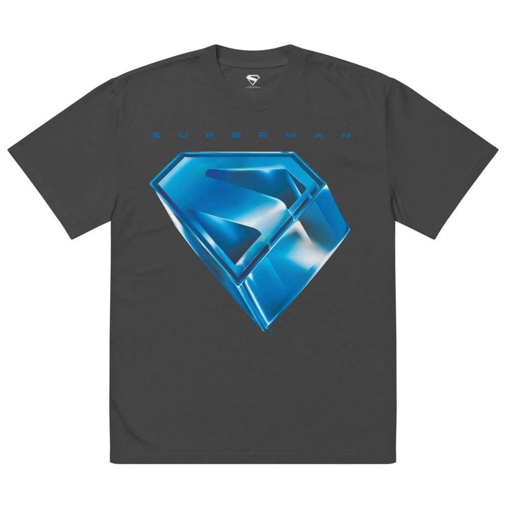 SUPERMAN (2025 Movie) Stylized S-Shield Oversized Faded T-Shirt