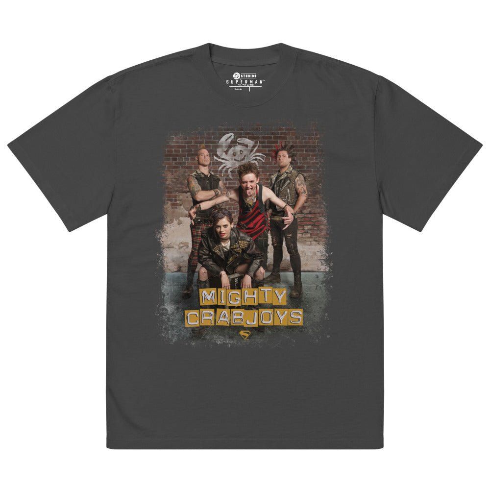 SUPERMAN (2025 Movie) Mighty Crabjoys Oversized Faded T-Shirt Faded Black