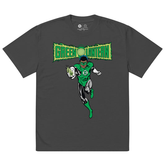 GREEN LANTERN John Stewart Oversized Faded T-Shirt Faded Black