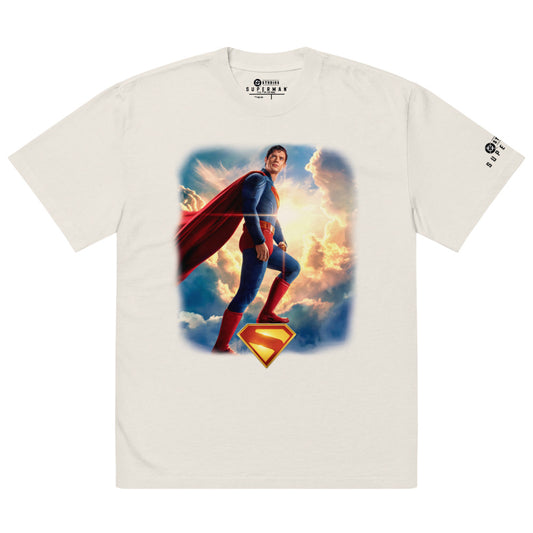 SUPERMAN (2025 Movie) SUPERMAN 2025 Oversized Faded T-Shirt Superman Oversized Faded T-Shirt Faded Bone
