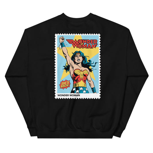 WONDER WOMAN She's Back Embroidered Sweatshirt Black