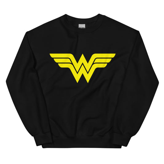 Wonder woman logo crewneck sweatshirt - black