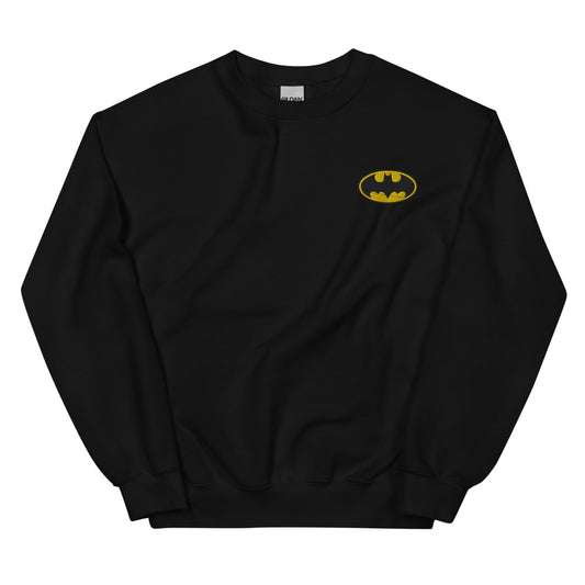 BATMAN Logo Embroidered Crewneck Sweatshirt Black