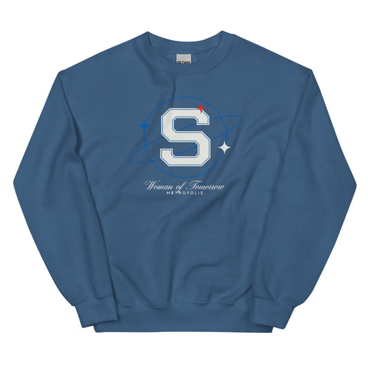 Supergirl woman of tomorrow crewneck sweatshirt - indigo blue