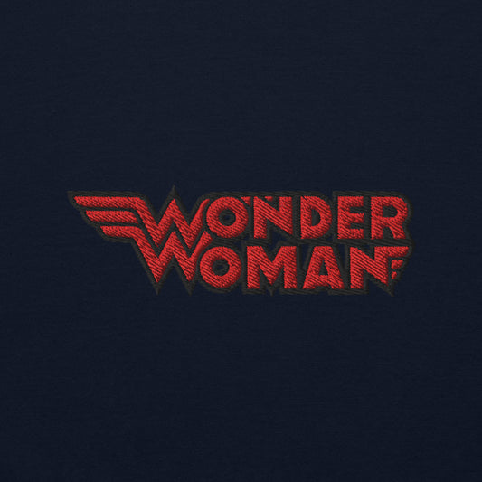 Wonder woman she's back embroidered sweatshirt - navy