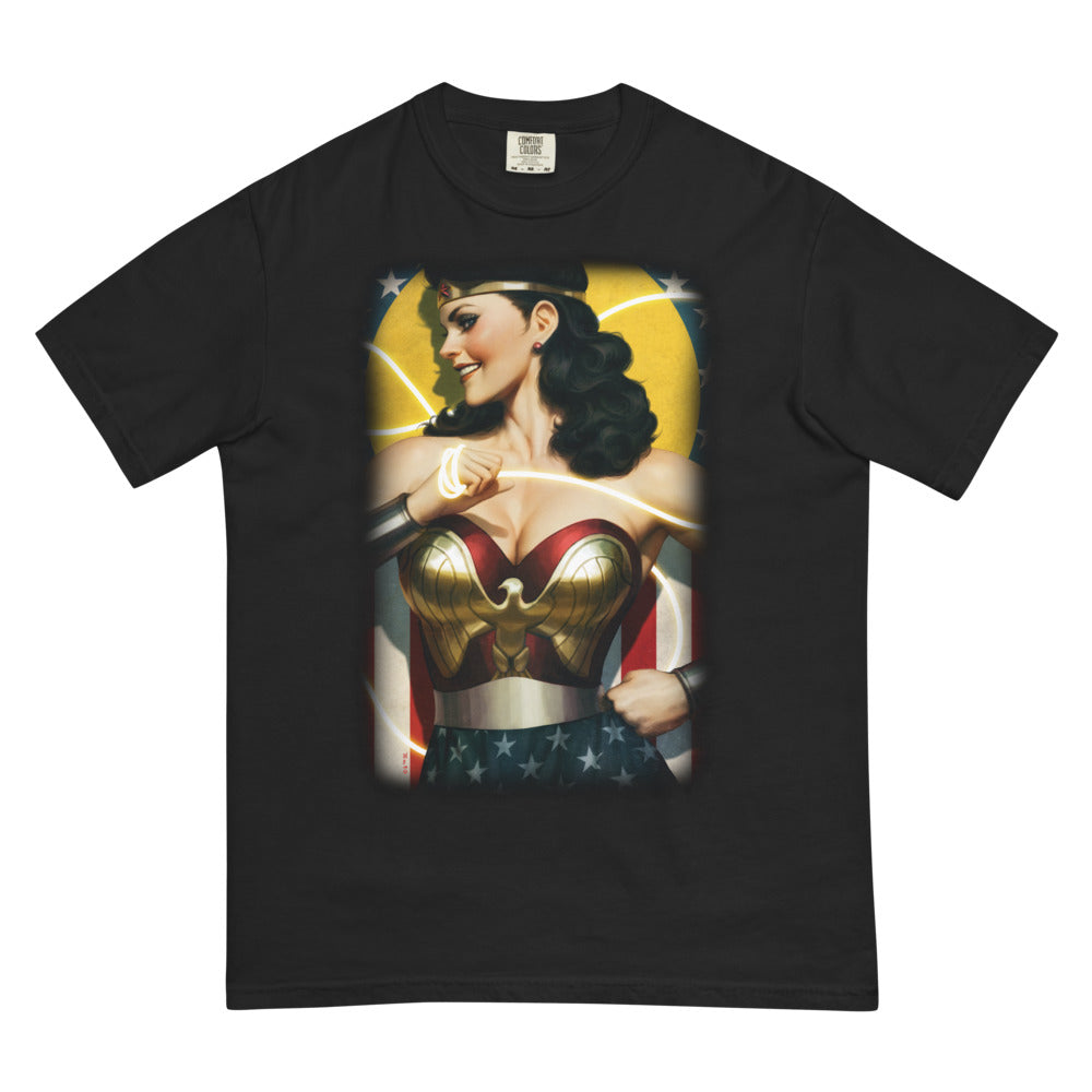 WONDER WOMAN Golden Age Comfort Colors Unisex Garment-Dyed Heavyweight T-Shirt Black