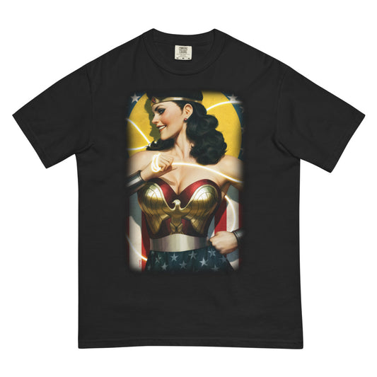 WONDER WOMAN Golden Age Comfort Colors Unisex Garment-Dyed Heavyweight T-Shirt Black