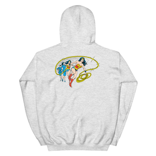 WONDER WOMAN She's Back Embroidered Hoodie Ash