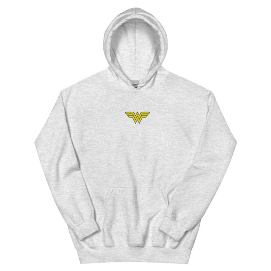 Wonder woman logo embroidered hoodie - ash