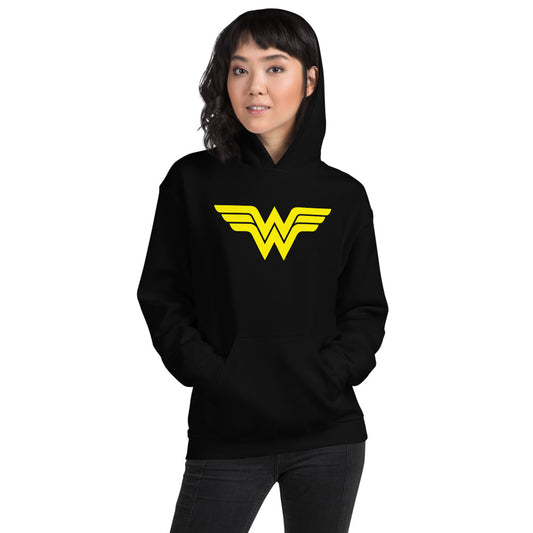 Wonder woman logo hoodie - black