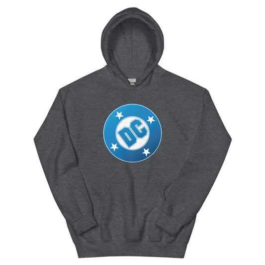 Dc blue logo hoodie - charcoal