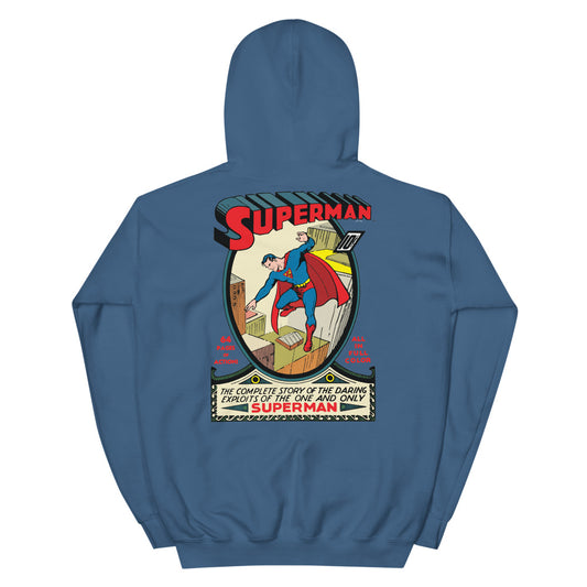 Superman #1 embroidered hoodie - indigo blue