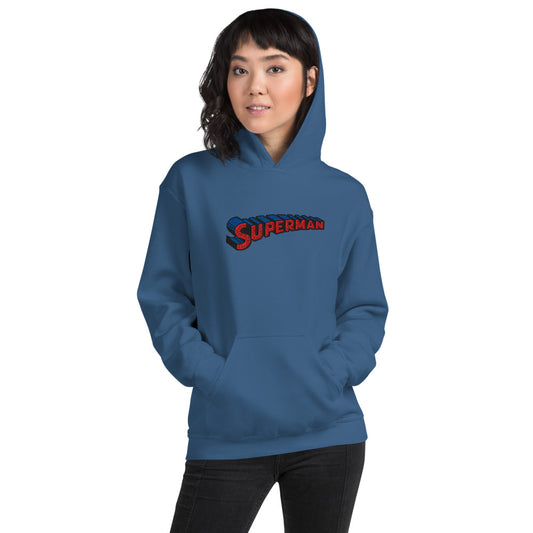 Superman #1 embroidered hoodie - indigo blue