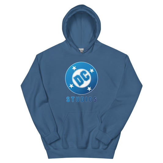 Dc studios blue logo hoodie - indigo blue