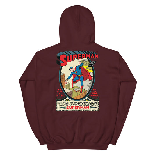 Superman #1 embroidered hoodie - maroon
