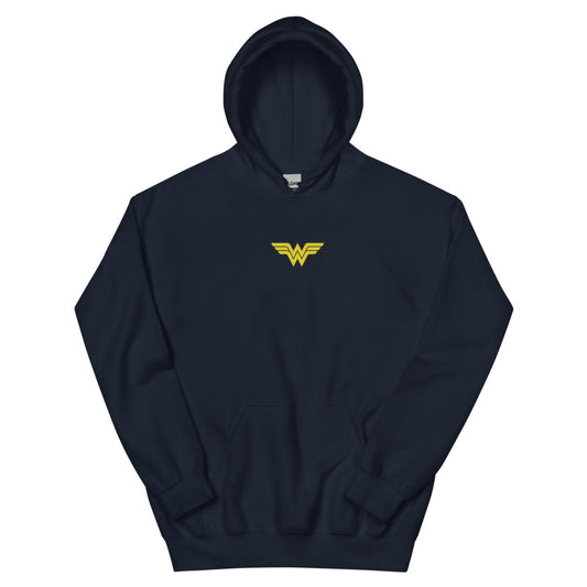 WONDER WOMAN Logo Embroidered Hoodie Navy