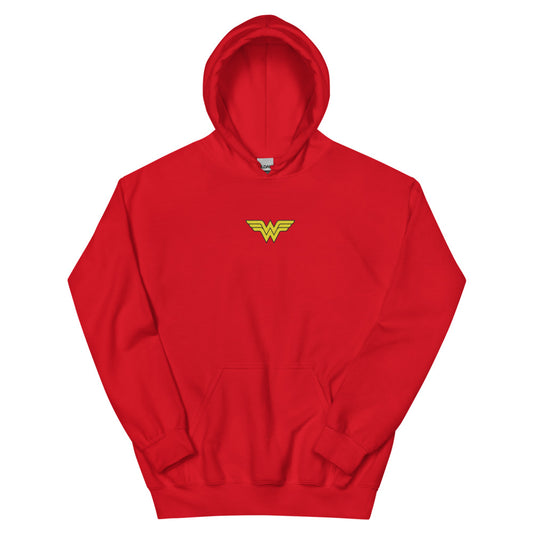 WONDER WOMAN Logo Embroidered Hoodie Red