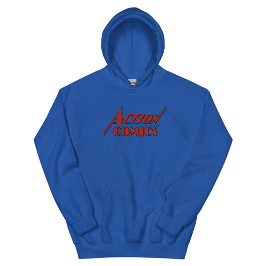 Superman action comics # 1 embroidered hoodie - royal