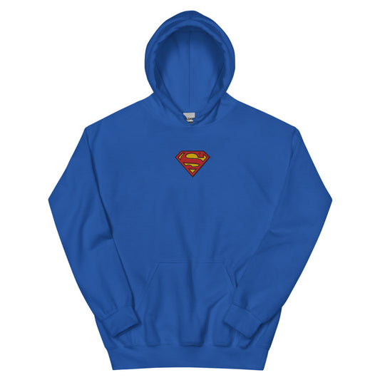 SUPERMAN Logo S-Shield Embroidered Hoodie  Royal