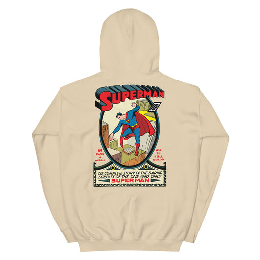 Superman #1 embroidered hoodie - sand
