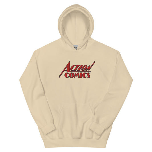 Superman action comics # 1 embroidered hoodie - sand