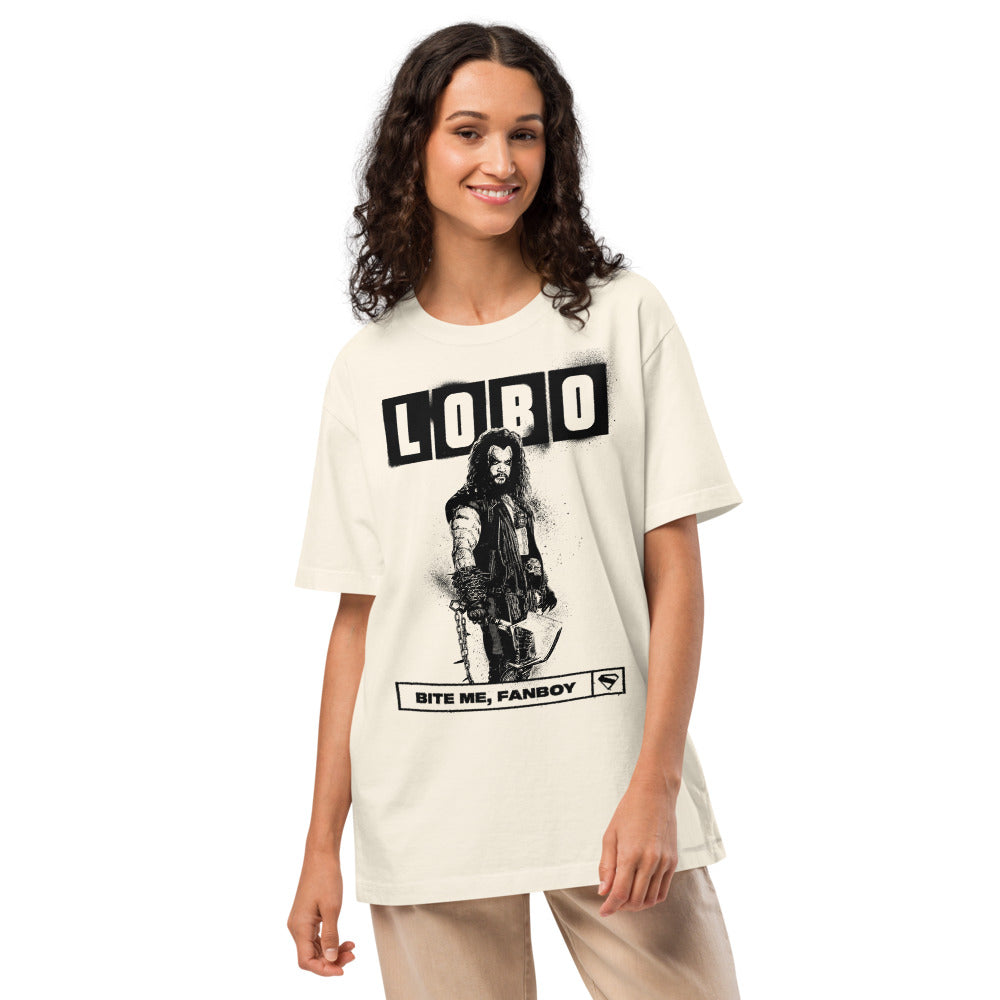 SUPERGIRL (2026 Movie) Lobo Oversized Garment-Dyed T-Shirt "Bite Me, Fanboy"