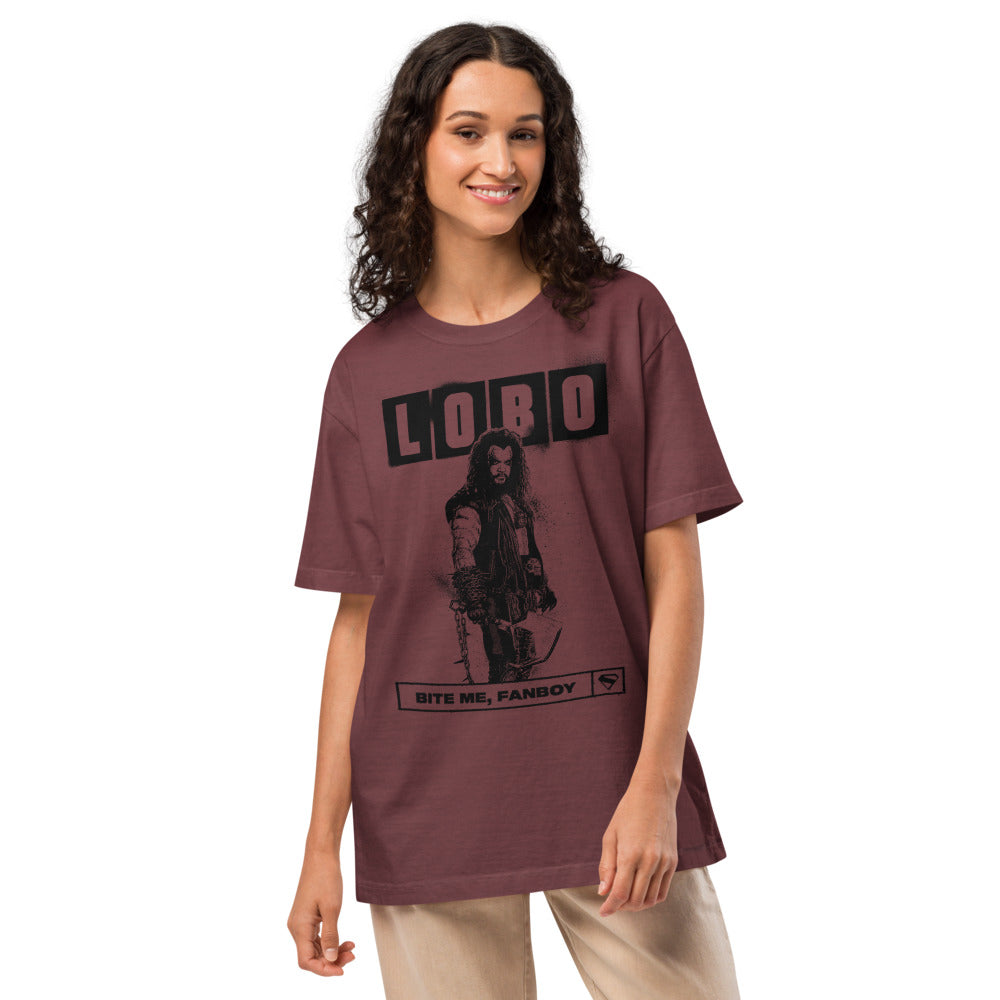 SUPERGIRL (2026 Movie) Lobo Oversized Garment-Dyed T-Shirt "Bite Me, Fanboy"