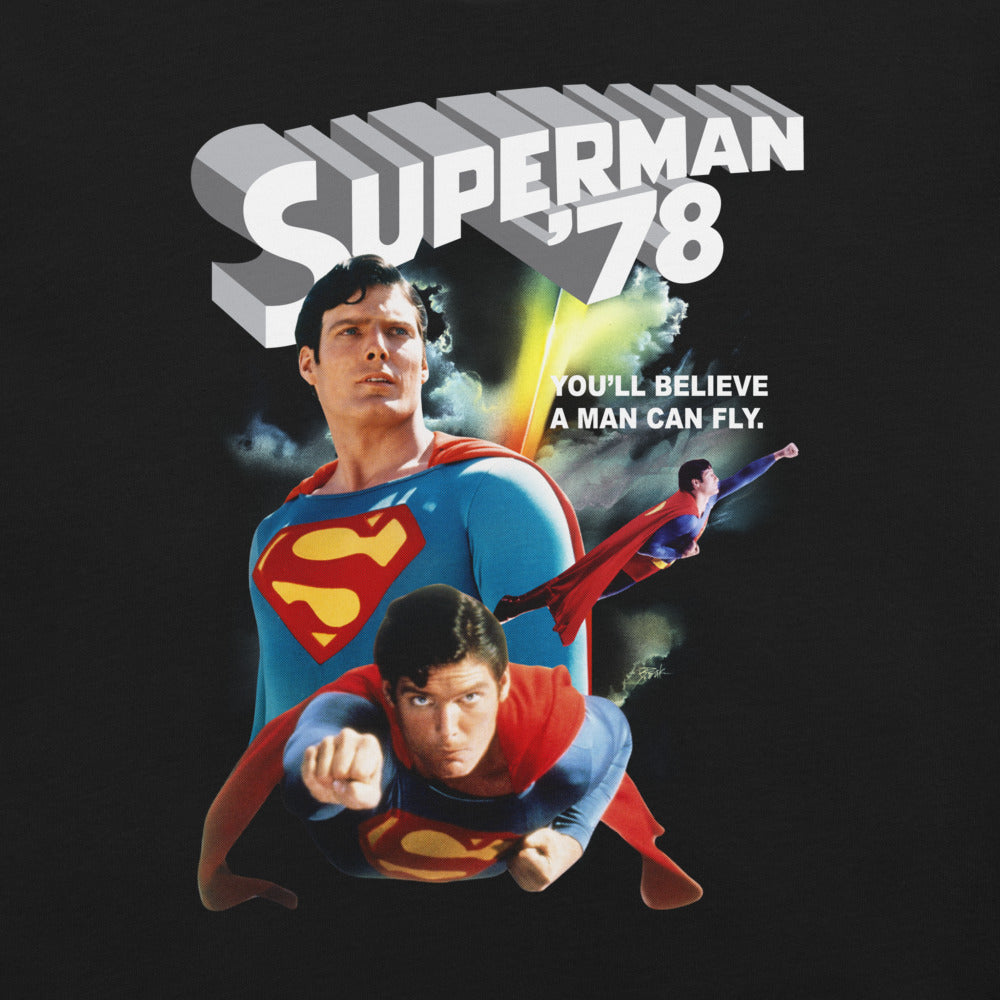 SUPERMAN: THE MOVIE You’ll Believe a Man Can Fly T-shirt