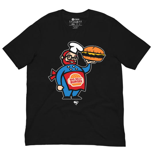 SUPERMAN Movie Big Belly Burger T-Shirt Black